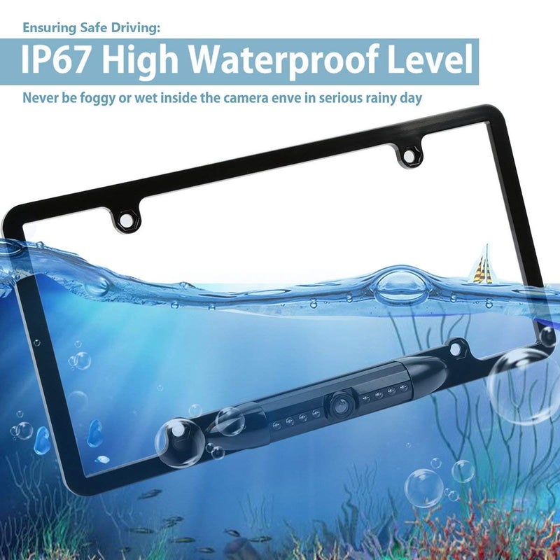 ATOKIT License Plate Frame Backup Camera Night Vision Car Rear View Camera with 8 Bright LEDs 170Â° Viewing Angle Waterproof Backup Camera Vehicle Universal Reversing Assist Security - Image 4